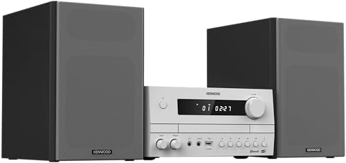 Microcadena HiFi Kenwood M-822DAB con CD, USB, Dab+ Blueetooth Audio-Streaming. Color: Blanco - Mini Equipo de Musica para casa