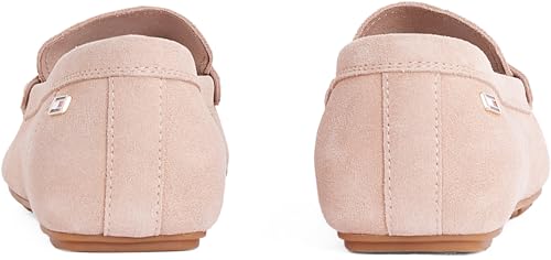 Tommy Hilfiger Mocasines Mujer Flag Soft Suede Loafer Elegante, Marrón (Claystone), 37