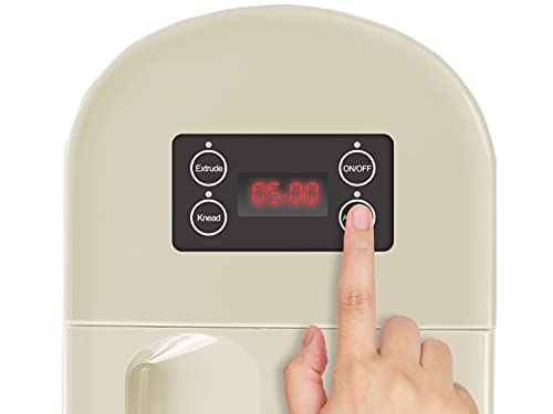 BEPER P102SBA500 Máquina Automática para Pasta Fresca, Pasta maker,200W, 320 g de Harina, 8 Trefiladores diferentes formatos, Pantalla para el funcionamiento, Incluye Medidor y Espátula