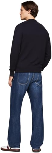 Tommy Hilfiger Jersey Hombre Pima Cashmere con Cuello de Polo, Azul (Desert Sky), XXL