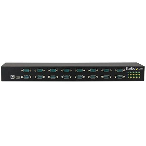 StarTech.com Adaptador USB a Concentrador de 16 Puertos Serie - Adaptador de Rack con Conexión en Cadena - USB a RS232