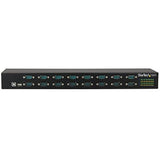 StarTech.com Adaptador USB a Concentrador de 16 Puertos Serie - Adaptador de Rack con Conexión en Cadena - USB a RS232