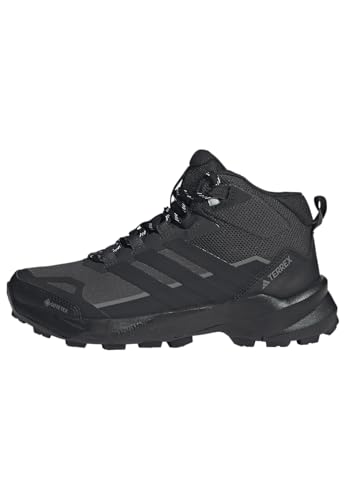 adidas Terrex Skychaser AX5 Mid Gore-Tex Hiking Shoes, Zapatos de Senderismo Mujer, Carbon/Core Black/Semi Flash Aqua, 40 2/3 EU