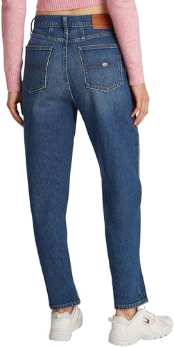 Tommy Jeans Vaqueros Mujer Mom-Fit Tapered Fit, Azul (Denim Dark), 26W/30L