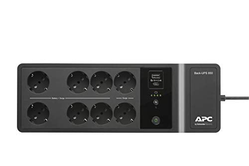 APC by Schneider Electric Back-UPS ES BE850G2 IT - Grupo de continuidad 850 VA, 8 Salidas protegidas de sobretensión, 2 Puertos de Carga USB, 520 W enchufe Italiano