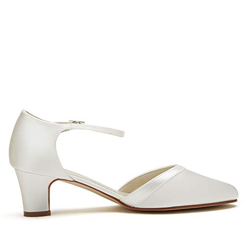 Rainbow Club Zapatos de Novia Anika - Dos Piezas, Corte salón, Mujer, satén Ivory Crema, Mujer, número 40 UE (7 Reino Unido)