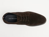 Tommy Hilfiger Botas de Caña Baja Hombre Suede con Cordones, Marrón (Dark Coffee), 41 EU