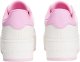 Tommy Jeans Sneaker con Plataforma Mujer de Piel, Multicolor (Ecru/Carnival Pink), 38