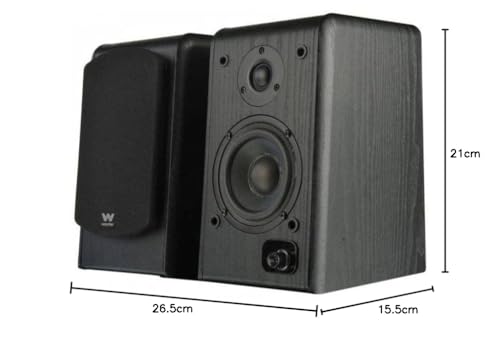 Woxter Dynamic Line DL-610 Black - Altavoces de estantería terminados en Madera autoamplificados (20 RMS 180 W, Bluetooth, conexión de 3,5mm, PC, TV, Tablets, Smartphones, mp3...)