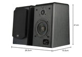 Woxter Dynamic Line DL-610 Black - Altavoces de estantería terminados en Madera autoamplificados (20 RMS 180 W, Bluetooth, conexión de 3,5mm, PC, TV, Tablets, Smartphones, mp3...)