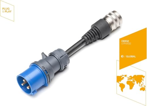 smart Juice Juice Booster 2 Starter Set, Mobile Wallbox 22kW Sin Instalación, Cargador Coche Eléctrico con Cable Tipo 2, Ligero e Impermeable IP67, Incluye Adaptador CEE32, Azul 1 Fase