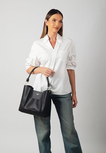 Carlheim, Gotland Genuine Leather collection, Velvet Genuine Leather Handbag (Black)