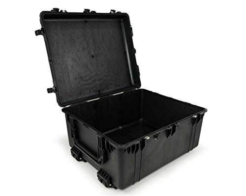 PELI 1690 Maleta de Transporte Robusta y estanca para Equipos electrónicos y ópticos, IP67 estanca e Impermeable al Polvo, 191L de Capacidad, Fabricada en EE.UU., sin Espuma, Color Negro