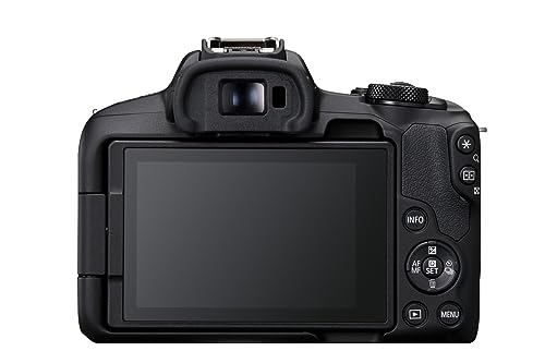 Canon EOS R50 Cuerpo Cámara Mirrorless + Objetivo RF-S 18-45 mm F4.5-6.3 IS STM, Cámara Evil APS-C (24,2 MP) -4 EV, Vídeo 4K 30 fps, Dual Pixel CMOS AF II, Pantalla Táctil de Ángulo Variable, Negro