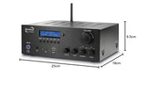 Dynavox VT-80 MK Amplificador estéreo Compacto, 4 terminales de Altavoz atornillables, Control Remoto para entradas Digitales (USB, Tarjeta SD), Antena BT integrada y Radio FM, Negro