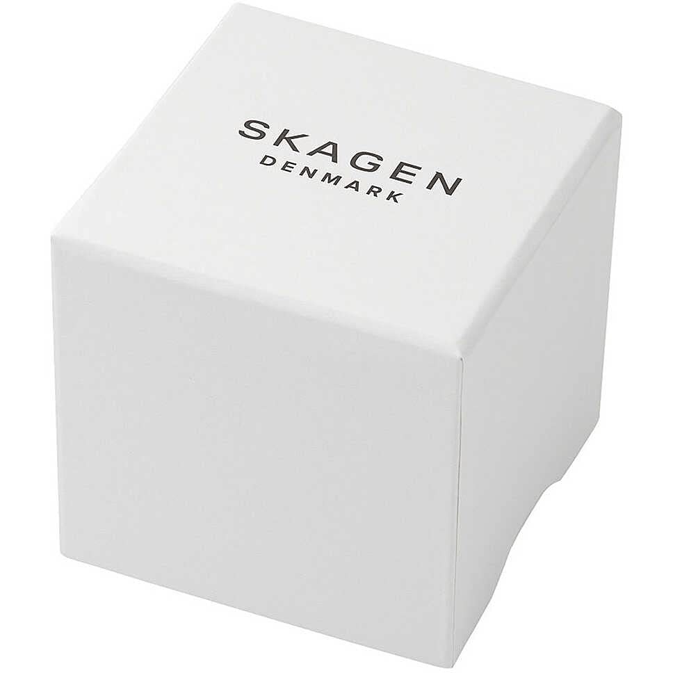 Skagen Melbye reloj para hombre, movimiento de cuarzo con correa de acero o piel, Gris y naranja, 40MM