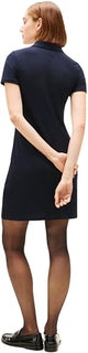 Tommy Hilfiger Vestido Tipo Polo Mujer 1985 Pique Slim Fit, Azul (Desert Sky), S