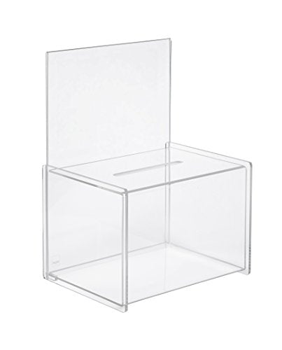 SIGEL VA150 - Buzón de sugerencias, orificio tamao A4, acrílico transparente, 22.5 x 30 x 17 cm