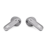 JBL Live Flex, Auriculares In Ear inalámbricos con estuche de carga inteligente, tecnología Bluetooth y de cancelación adaptativa de ruido, llamadas manos libres y hasta 40 horas de autonomía, plata