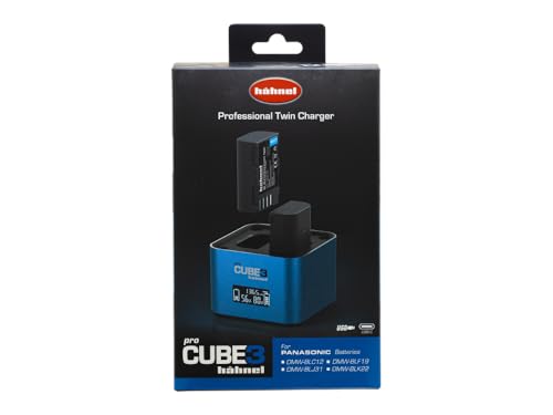 Hähnel - ProCube3 - para Panasonic - Cargador dúo DSLR - Carga más rápida - Entrada USB Tipo C