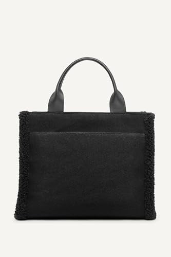 DKNY Hadlee Mid Tote, Bolsa de Transporte Mujeres, Negro/Plateado