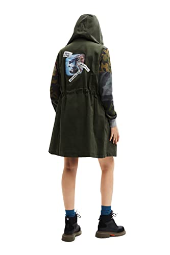 Desigual Chaq_Jorja, 4092 Kaki Parka, Verde, XS para Mujer