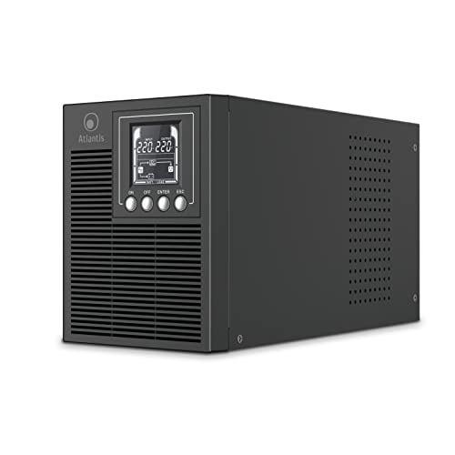 Atlantis A03-OP1002XLN Online 88% Quieter Server UPS Double Conversion Pure Sine Wave 1000VA 700W, Low Noise Fan Gelid 23,6 dBA, USB,2 Schuko + 1 IEC, 2x12V-9Ah