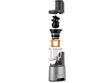 Kenwood PureJuice Pro JMP85.000SI, Extractor Zumo Verduras y Frutas con Recipiente para Pulpa y Jarra para Zumo, Tubo de Alimentación XL, Tapa Antigoteo, 230W, Plata