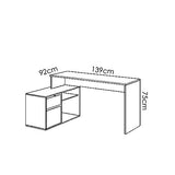 DEKIT GRUPO RIMOBEL ROX - MESA ESCRITORIO CON ALMACENAJE Y DOBLE MONTAJE - 139x75 cm - NATURAL / BLANCO