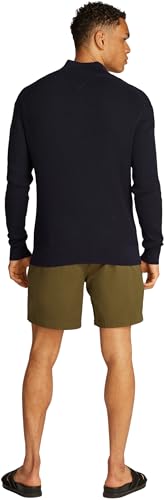 Tommy Hilfiger Jersey con Cremallera Hombre Racking Structure con Cuello Vuelto, Azul (Desert Sky), XL