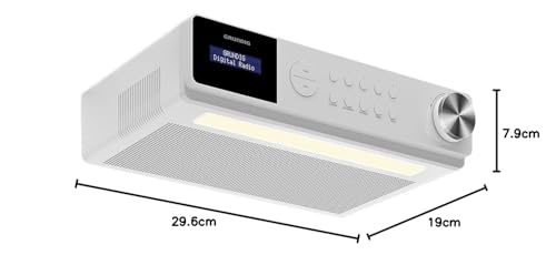 Grundig DKR Dab – Radio de Cocina con Bluetooth y Dab (Incluye recepción) Dab+. Blanco