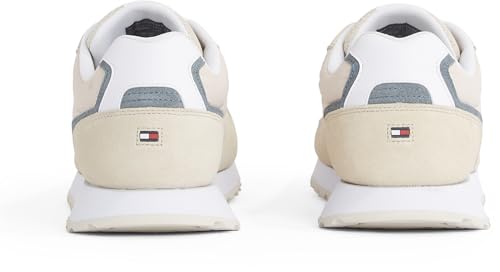 Tommy Hilfiger Runner Sneaker Hombre New Eva Summer Nylon Pop de Ante, Beige (Beige), 45