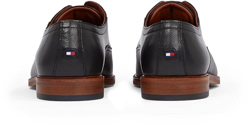 Tommy Hilfiger Calzado Derby Hombre Thunit Leather con Puntera Redonda, Negro (Black), 42