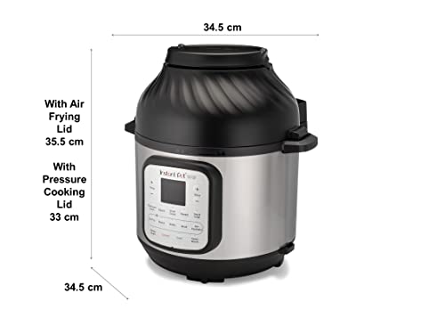Instant Pot Duo Crisp + Air Fryer 5.7L Multicooker 11 en 1 Cocina a presión, saltea, cocina al vapor, a fuego lento, sousvides, calienta, fríe al aire, hornea, asa y deshidrata