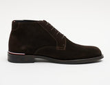 Tommy Hilfiger Botas de Caña Baja Hombre Suede con Cordones, Marrón (Dark Coffee), 41 EU