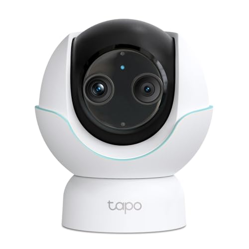Tapo C840 - Cámara Inteligente de Lentes Dobles – Monitor para Bebé 2 K 4 MP + 1080p, Pan/Tilt, Visión Nocturna Invisible, Detección AI, Audio Bidireccional
