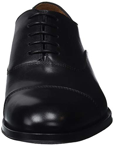 Lottusse L6965, Zapatos Oxford Puntera Recta Hombre, Negro (Ebony Negro), 44 EU