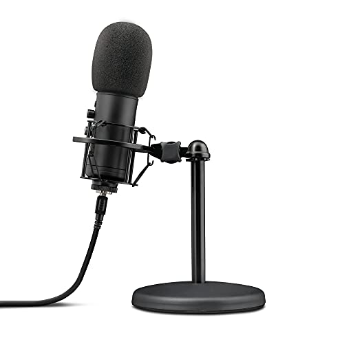Trust Gaming GXT 256 Exxo Micrófono USB, Patrón Cardioide, con Filtro Pop, USB, RGB, Micrófono Streaming para Grabación, Podcasting, Radiodifusión, PC, PS4 y PS5 - Negro