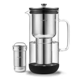 Aarke Purifier, jarra filtrante de agua en vidrio y acero inoxidable (2,4 L / 10 tazas) + pack de 3 bolsas de recarga de filtro Pure