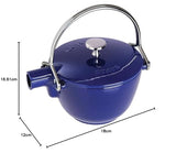 STAUB Hervidor de té Redondo 16,5 cm Tetera, Hierro Fundido, Azul, 16.5 cm