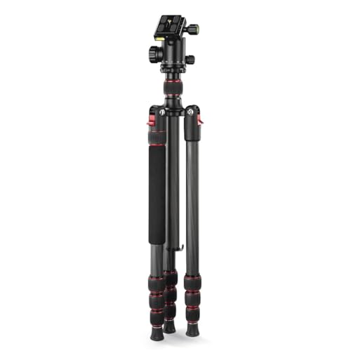 Hama Ramble II Duo - Trípode para cámara 2 en 1 y Soporte para teléfono móvil con Soporte para teléfono móvil, trípode Estable y Ligero de Carbono, trípode para Fotos de 3 Posiciones Extensible máx.