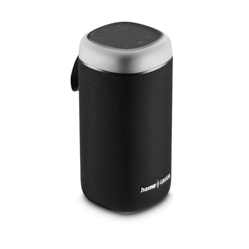 Hama Altavoz Bluetooth 30W, Resistente al Agua IPX4, Efectos de luz LED, 12 Horas de duración de la batería, Caja de música Bluetooth, Negro