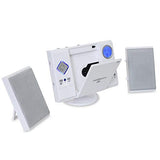OneConcept V-12 Cadena musica plana estéreo, reproductor CD MP3 , reloj despertador ( puerto USB SD AUX, Radio FM/AM) Blanco