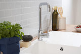 Respekta Boston Fregadero de Mineralite en blanco/Fregadero empotrado de 1 cubeta de 86 x 50 cm/Apto para bases a partir de 45 cm de ancho