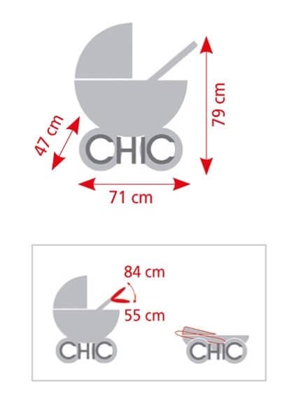 Bayer Chic 2000 68976 Tandem-Buggy Vario - Coche de muñeca, gris (gris jeans), de 3 a 7 años.