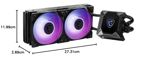 MSI MPG CORELIQUID K240 V2 AIO Refrigeración Líquida CPU - Bomba LCD Ventilador 60mm, 2 Ventiladores ARGB 120mm, Tubos Anti-Evaporación, Refrigeración GI & Software Mystic Light - Admite AMD e Intel