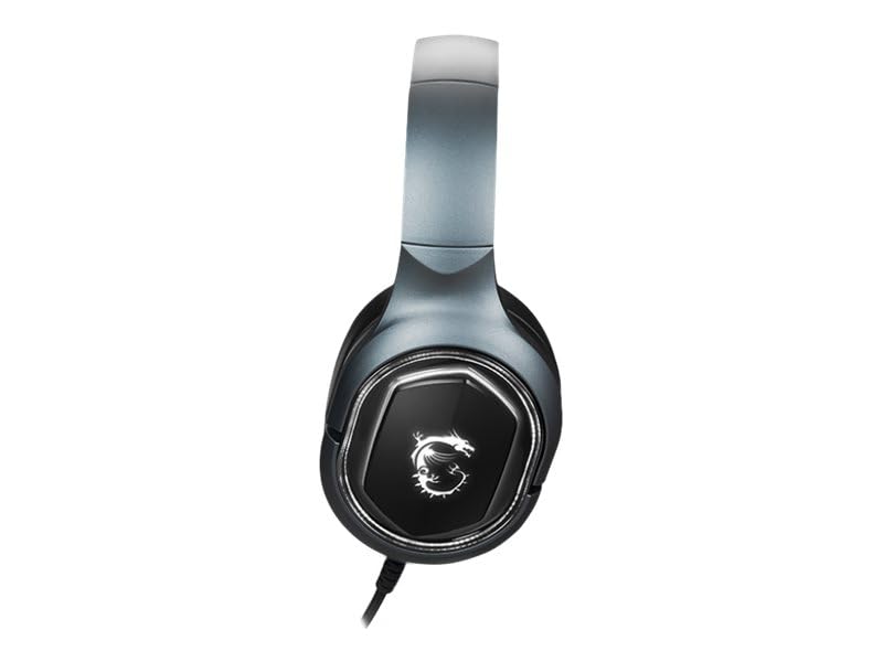 MSI IMMERSE GH50 GAMING HEADSET - Auriculares Sonido Envolvente Virtual 7.1, Sistema de Vibración, Drivers Neodimio 40mm, Iluminación RGB, Mic Extraíble, Regulador en Línea, Conector USB2.0 -Alámbrico