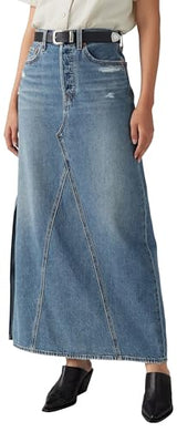 Levi's Iconic Long Skirt W/Slit Falda, Verified Vintage SKI, 27 Mujeres