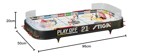 STIGA Play Off 21 Juego de Hockey sobre Hielo - Versión Actualizada con Peter Foppa Forsberg, Fácil Montaje, Lámina de Hielo 25% Más Gruesa, Contador de Goles y Discos Personalizados, 96x50 cm