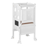 VEVOR Torre de Observación para Niños Carga de 56,75 kg Torre de Aprendizaje Montessori Plegable Madera Maciza Red de Seguridad de 3 Alturas para Niños Pequeños, Dormitorio, Baño, Mostrador, Blanco